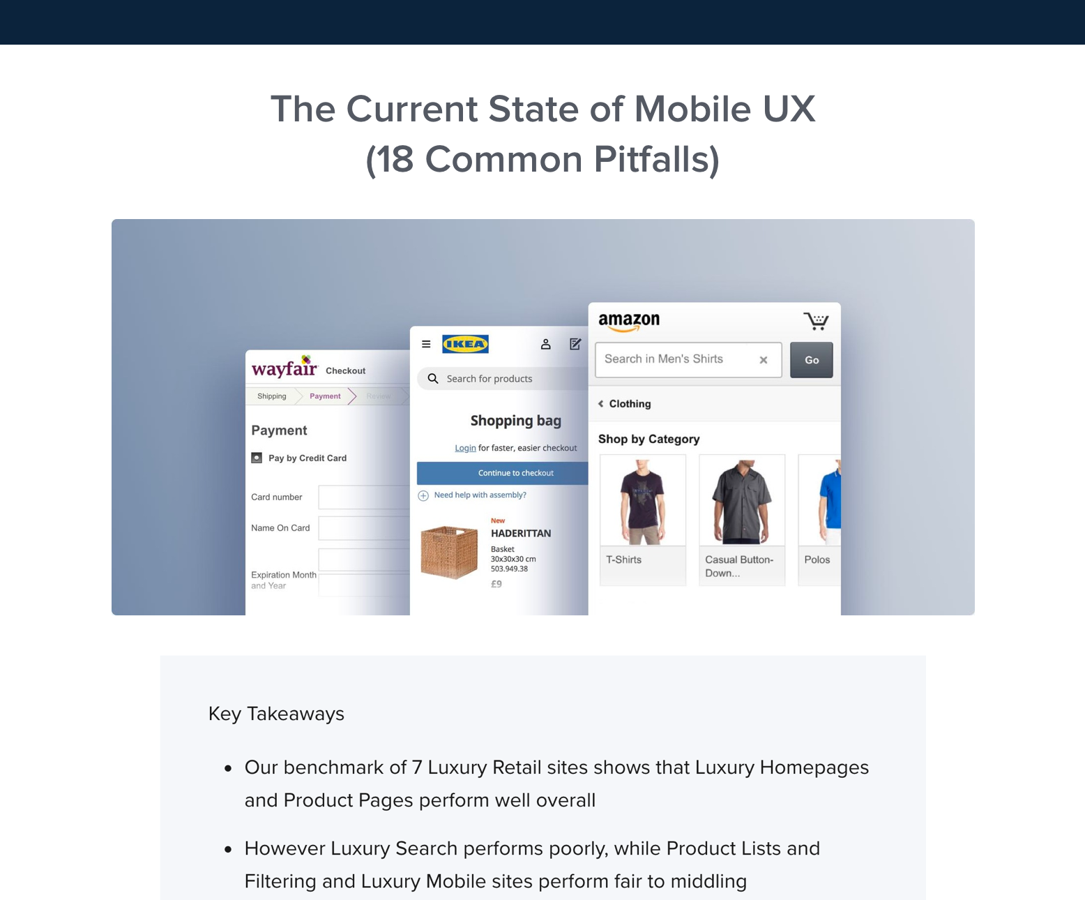 A screenshot of the UX article newsletter
