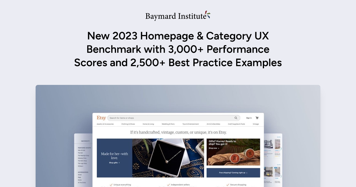 The Current State of Homepage & Category UX (Performance Is Up 39% Since  2013) – Articles – Baymard Institute