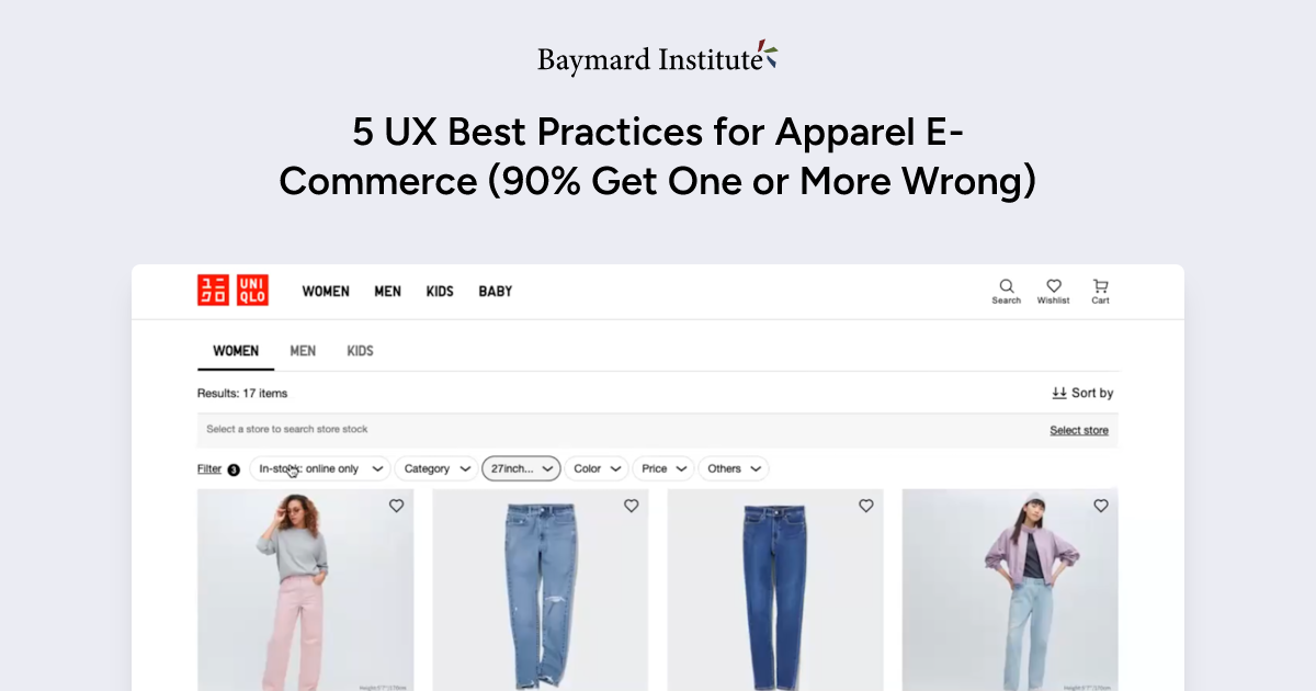 83% of Apparel Sites Don't Provide Sufficient Sizing Information — 10 Best  Practices on Sizing – Articles – Baymard Institute