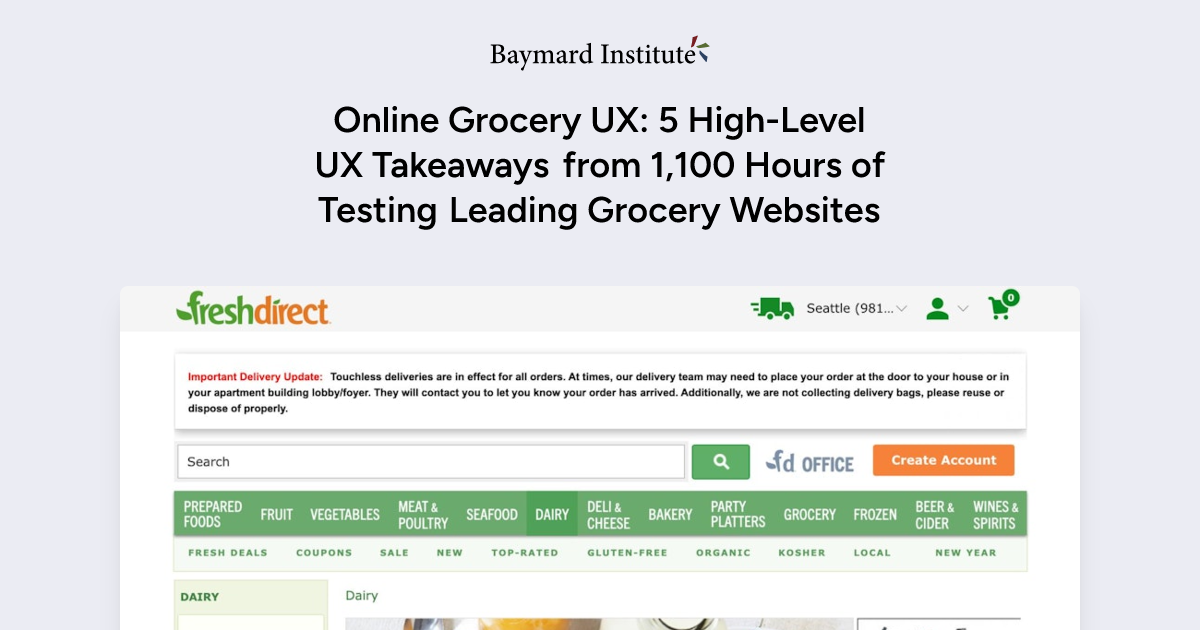 Grocery and Food Delivery Site UX: Allow Users to Add “Past Purchases” to  the Cart from the Homepage – Articles – Baymard Institute