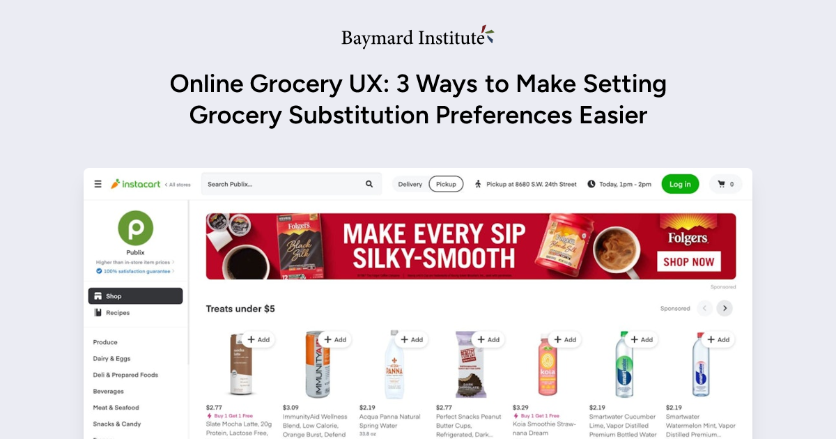 Grocery and Food Delivery Site UX: Allow Users to Add “Past Purchases” to  the Cart from the Homepage – Articles – Baymard Institute