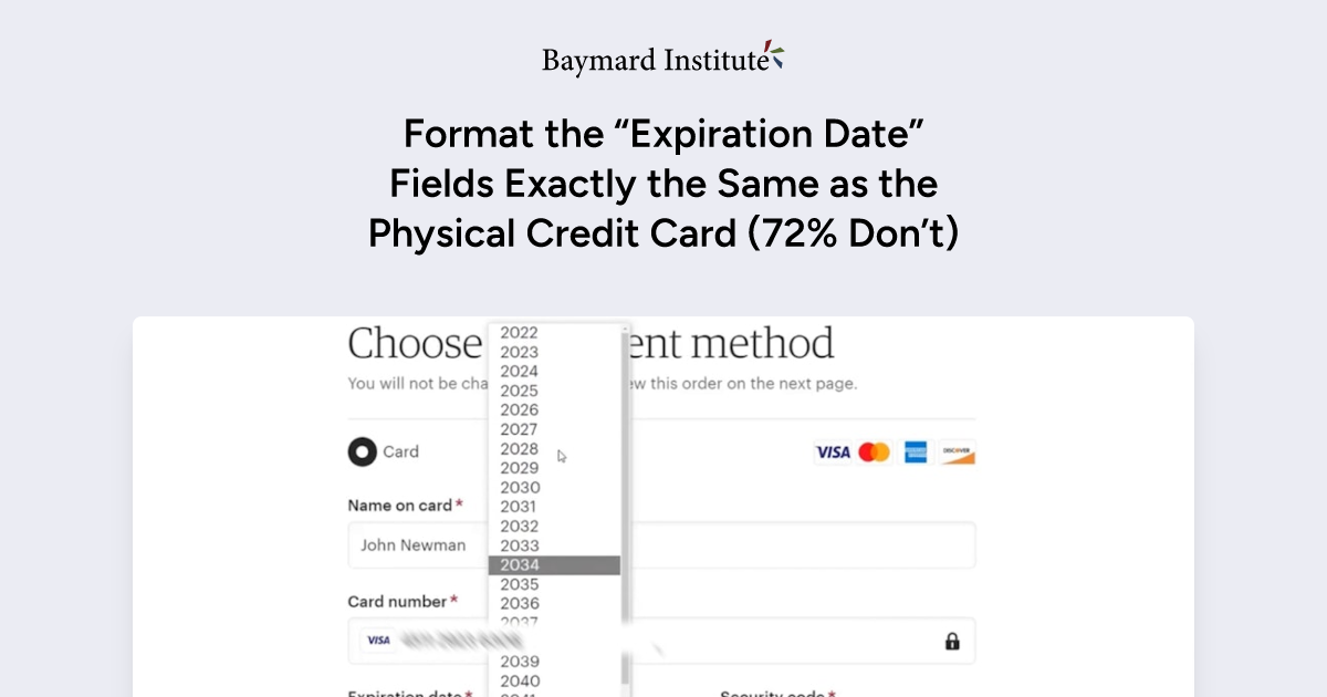 Format The Expiration Date Fields