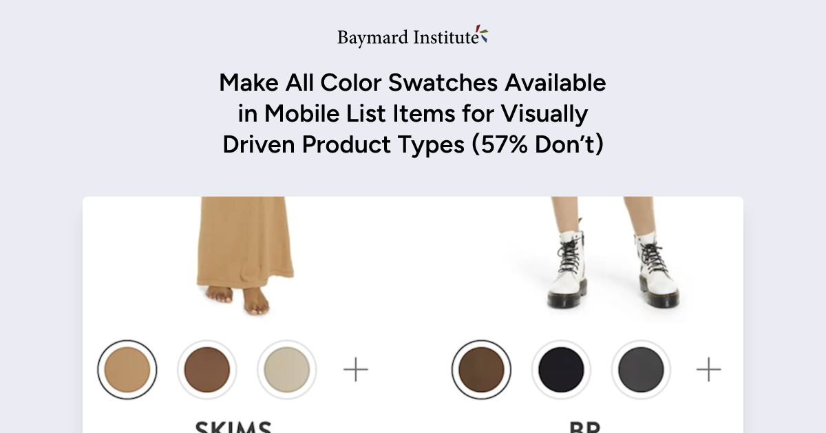 Make All Color Swatches Available In Mobile List Items For Visually ...