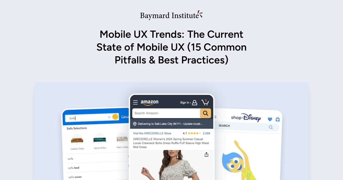 Mobile UX Trends: The Current State of Mobile UX (15 Common Pitfalls & Best  Practices) – Articles – Baymard Institute