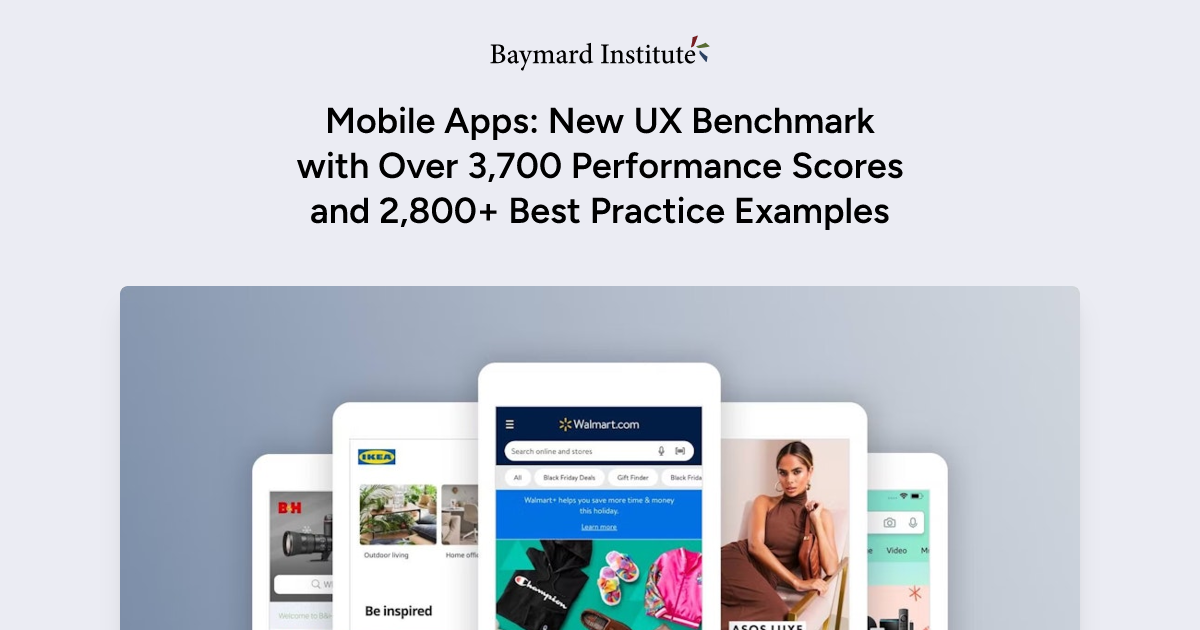 Mobile Apps: New UX Benchmark With Over 3,700 Performance Scores And ...