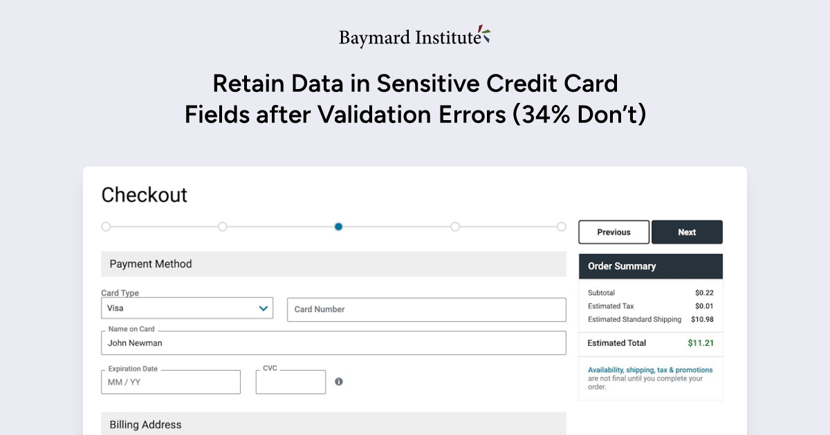 How to Preserve Credit Card Details on Form Errors – Articles