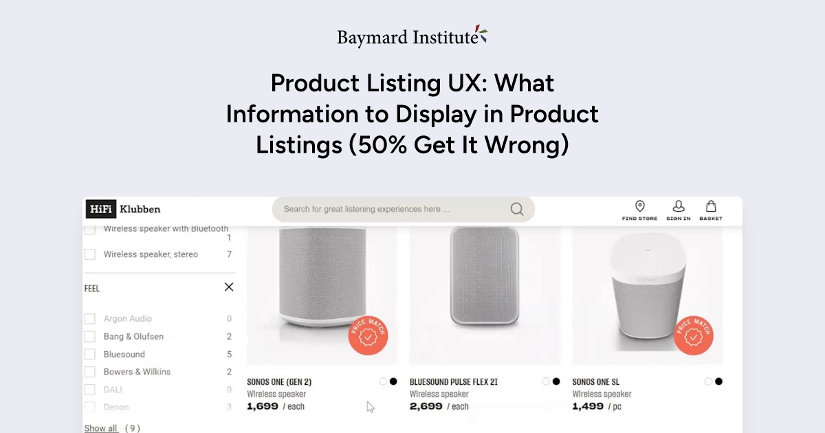 Allow Sorting by “Price”, “User Rating”, “Best-Selling”, and “Newest” (64%  Don't Allow All 4) – Articles – Baymard Institute