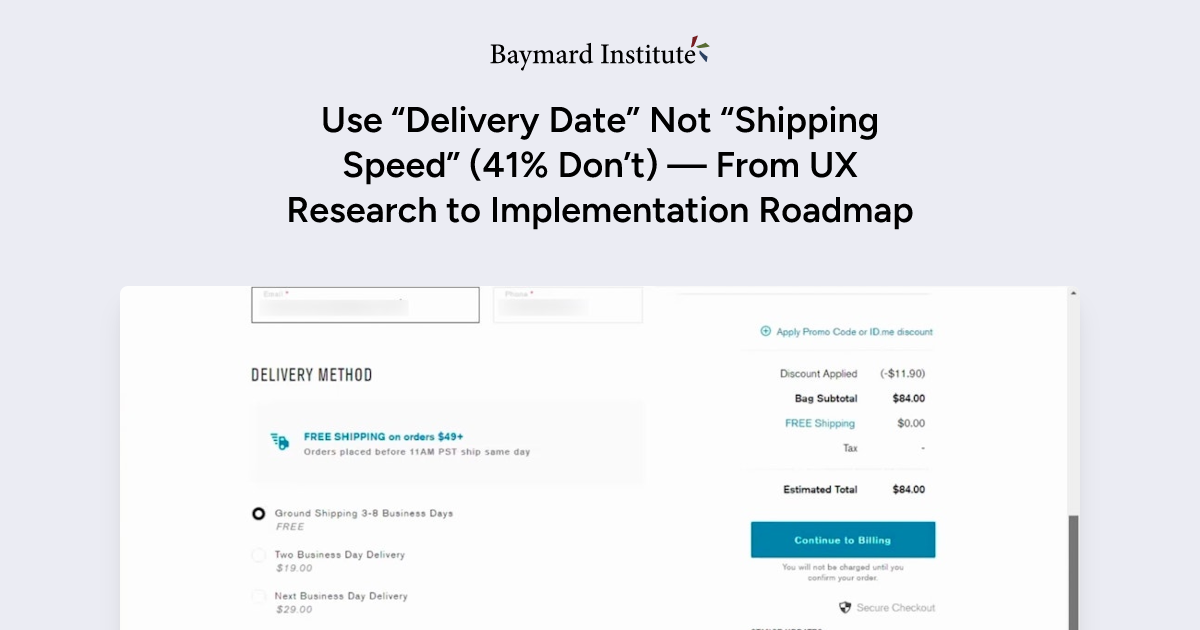 Use Delivery Date Not Shipping Speed 41 Don t From UX